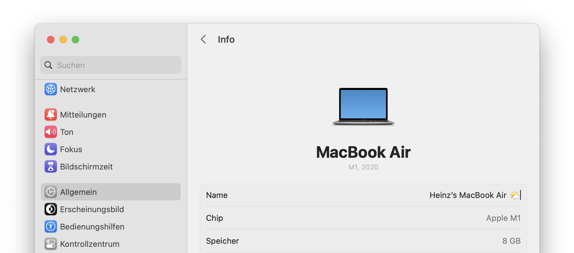 In den Systemeinstellungen können Sie den Namen eines Mac (für AirDrop etc.) ändern