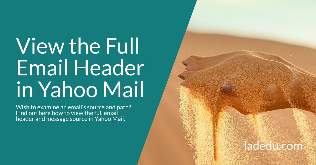 View the Full Email Header in Yahoo Mail