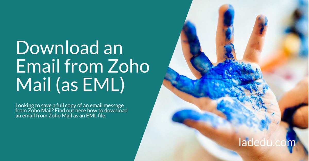 Download an Email from Zoho Mail (as EML)