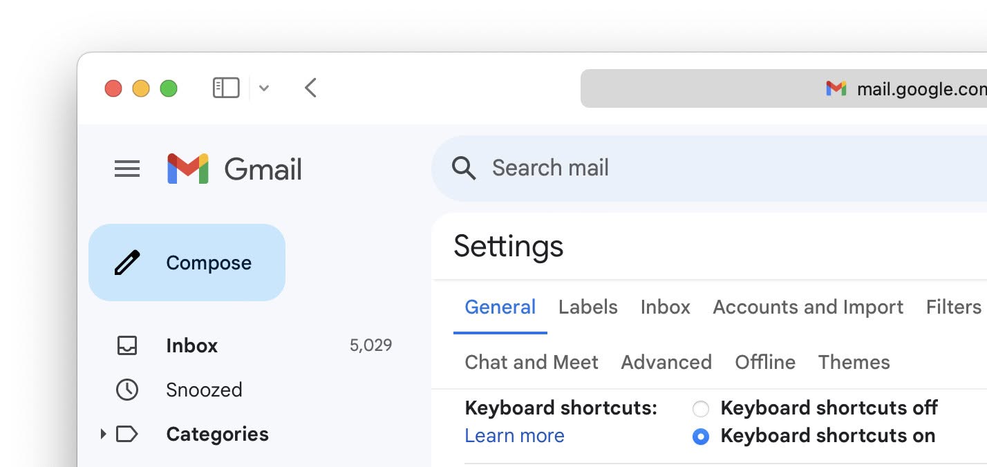 You can enable Gmail keyboard shortcuts in settings