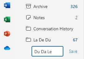 Creating an email folder in new Outlook for Windows