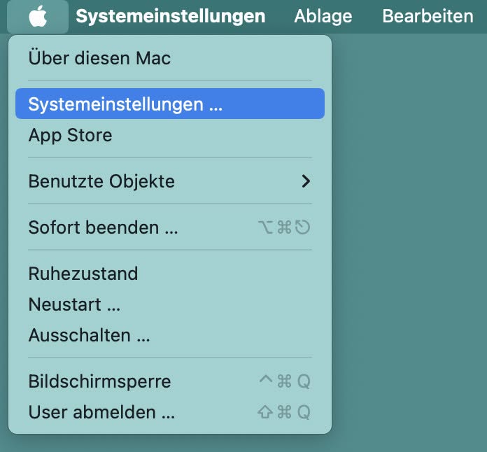 Die Systemeinstellungen am Mac lassen sich mit dem Apfelmenü öffnen