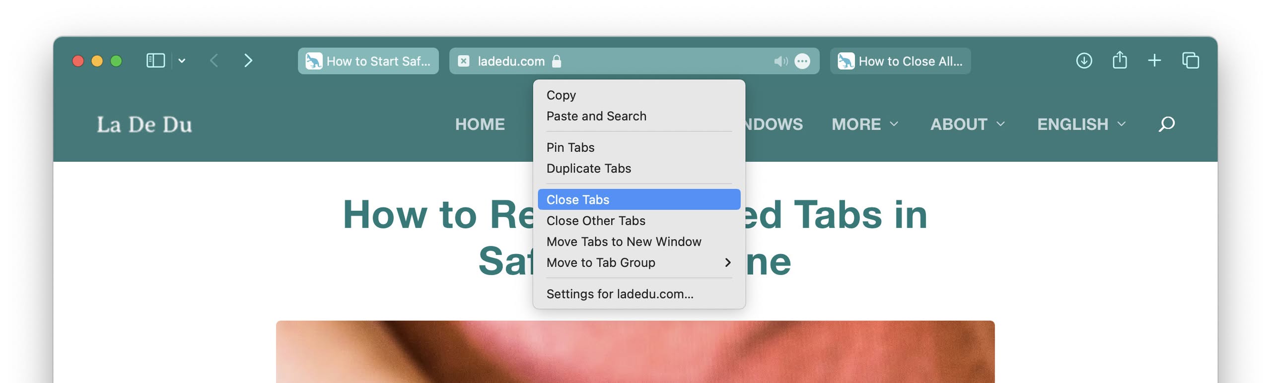 You can close two or more tabs in one go with Safari for Mac