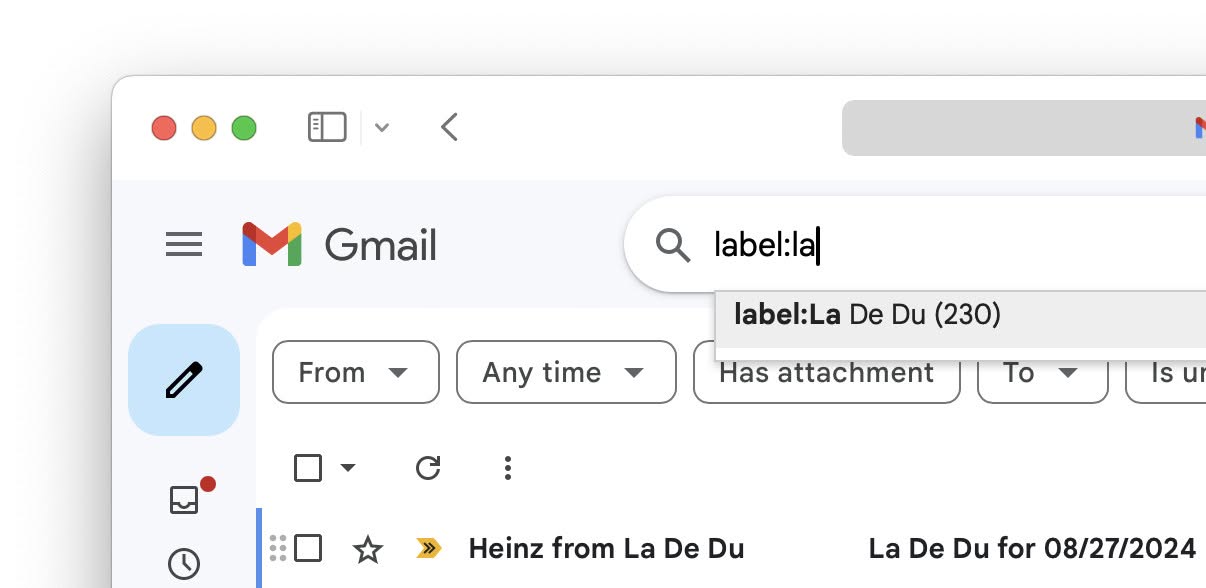 Go to any folder fast using Gmail search