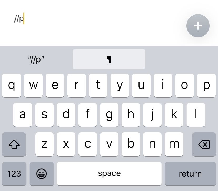 Insert the pilcrow paragraph sign on the iPhone