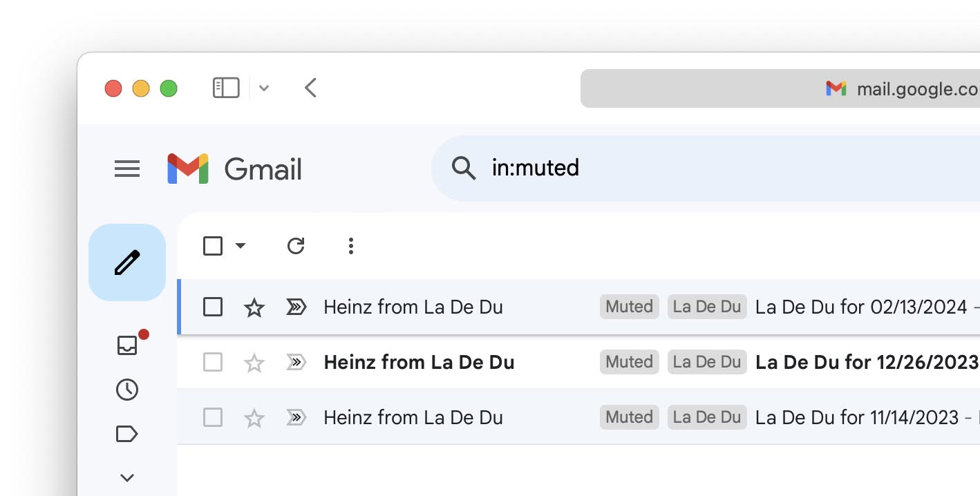 See all muted emails in Gmail