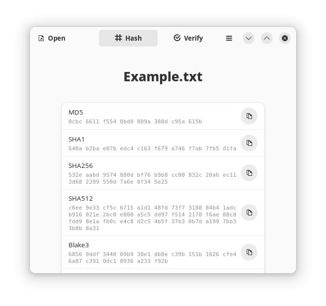 Verify MD5, SHA and other checksums with Collision on Gnome Linux