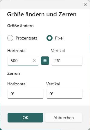 Hier können Sie die Größe eines Bildes in Paint ändern