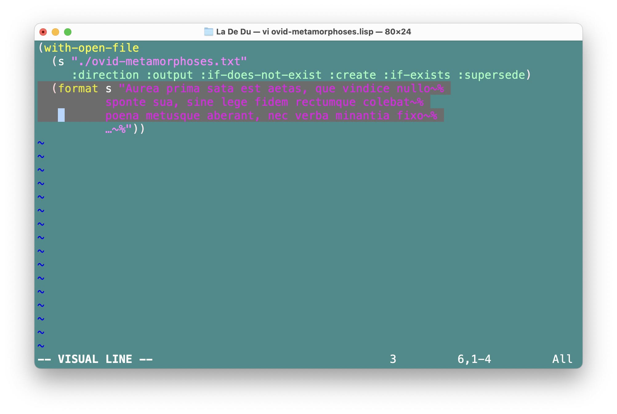 Press ‘D’ now to delete the highlighted lines in Vim using visual line mode