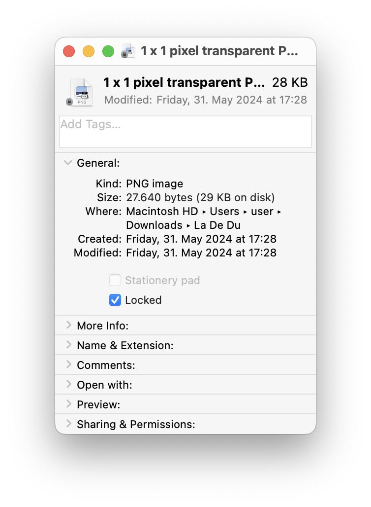 Locking a file in Mac Finder and marking it read-only