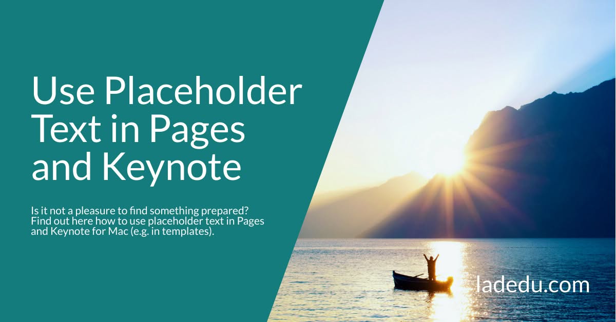 Use Placeholder Text in Pages and Keynote