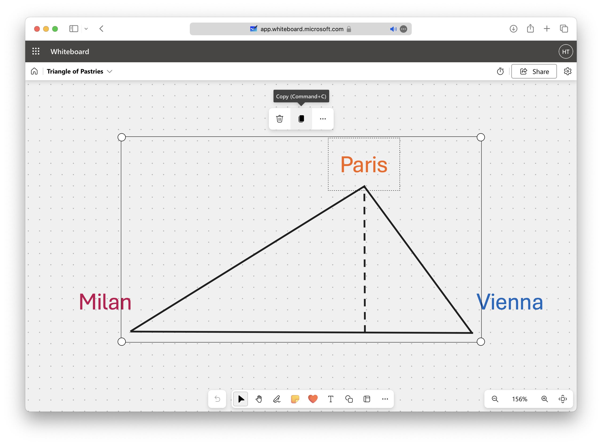 Select “Copy” in Microsoft Whiteboard