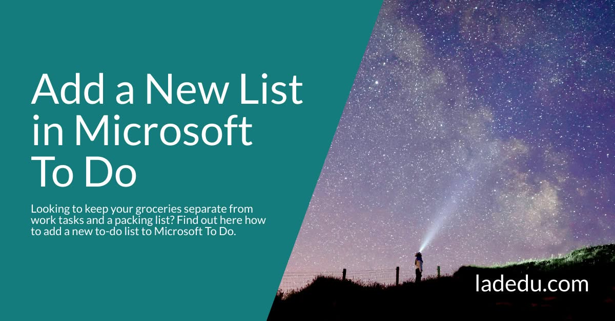 How to Add a New To-Do List to Microsoft To Do