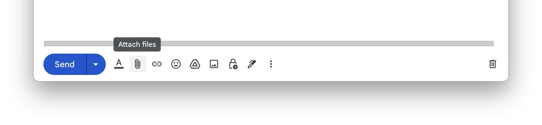 Click “Attach files” in Gmail