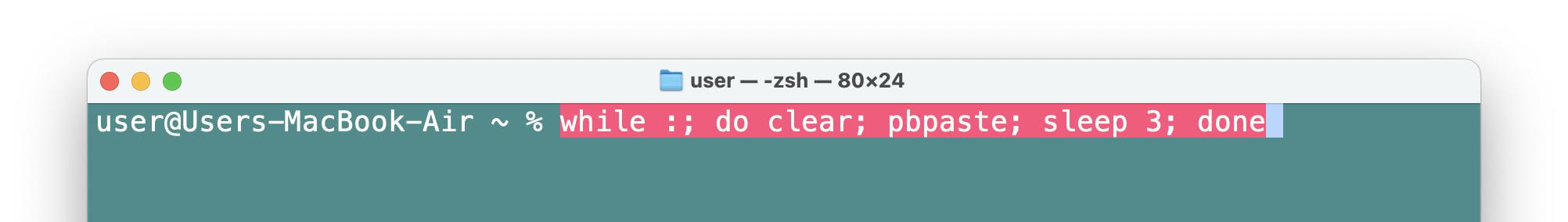 Use the shell to monitor the clipboard using Mac Terminal
