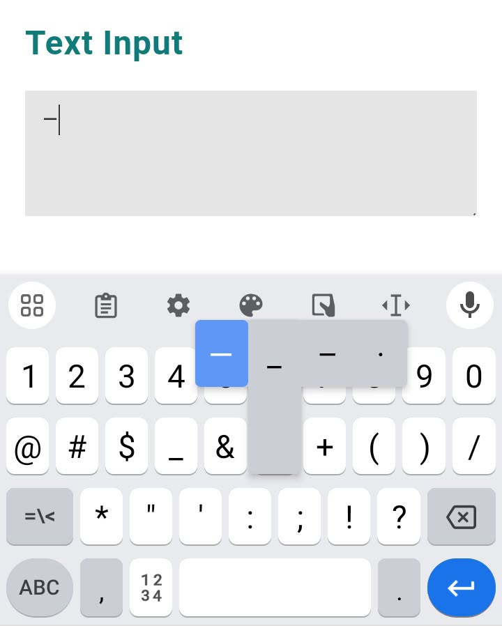 Insert an em dash on Android with Gboard