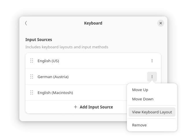 View a keyboard layout in Gnome
