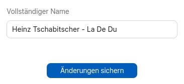 Wählen Sie den gewünschten Namen für iCloud Mail unter „Vollständiger Name“