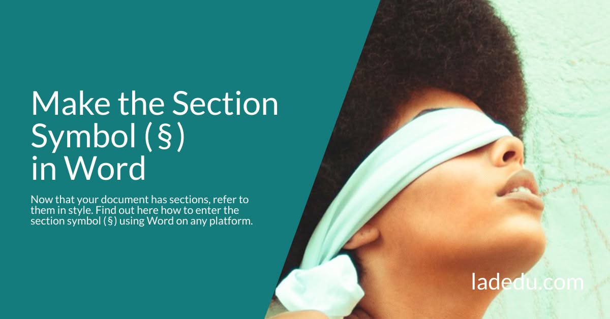 How to Insert the Section Symbol ( § ) in Word
