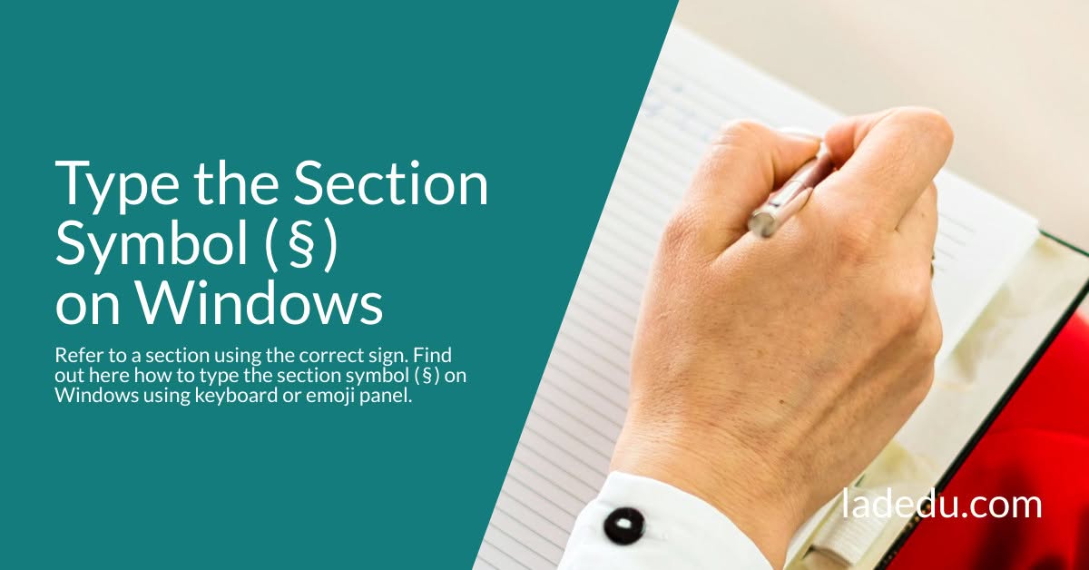 How to Type the Section Sign ( § ) on Windows
