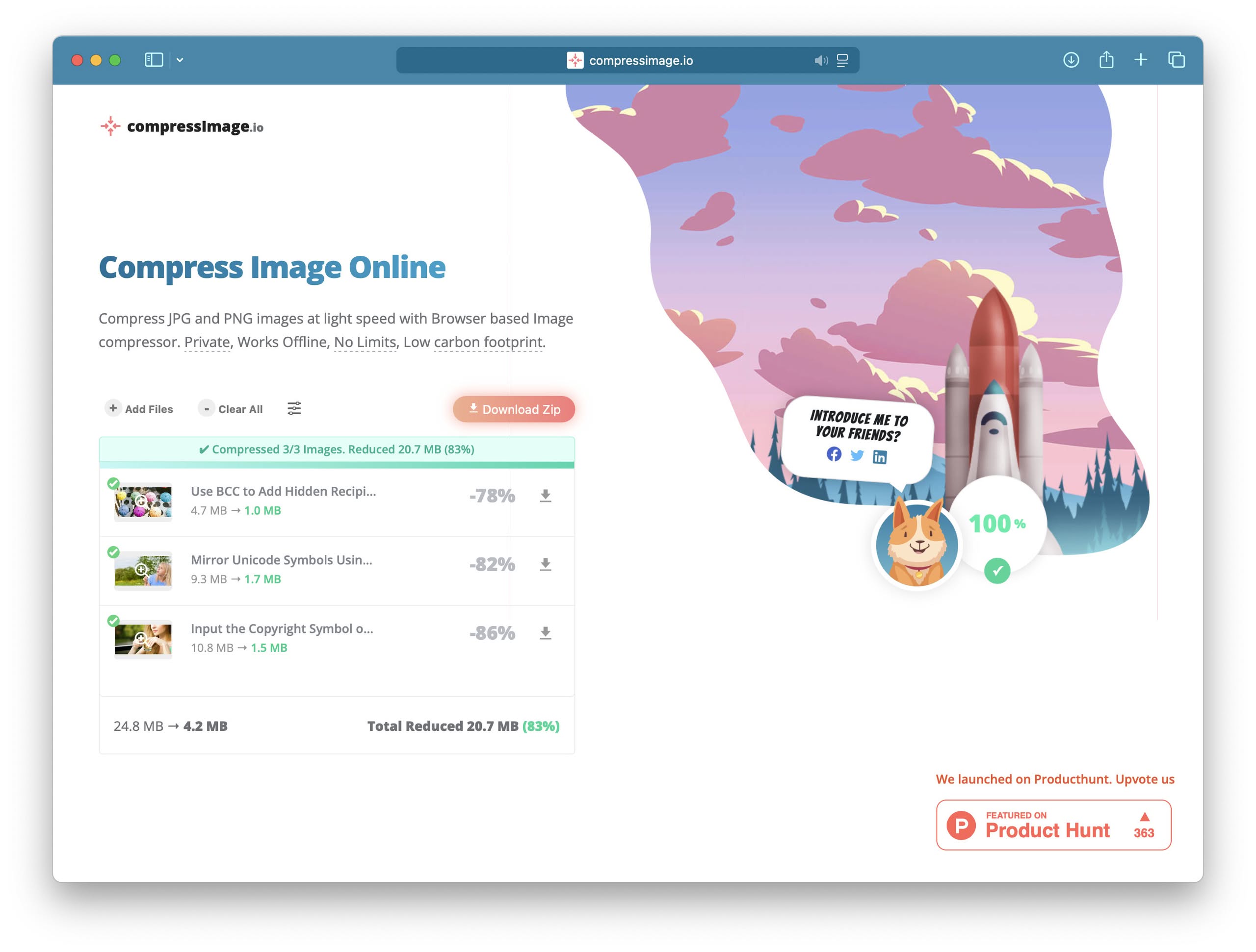 Compressimage.io - Limitless Local Offline Compression in the Browser