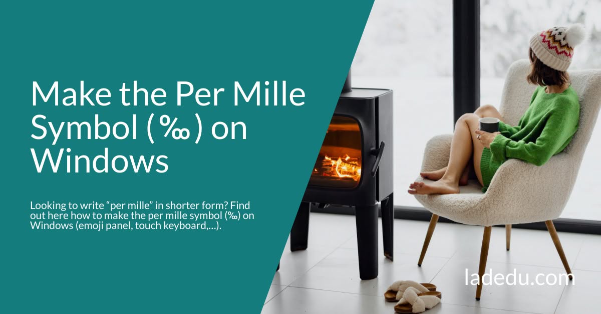 How to Make the Per Mille Symbol ( ‰ ) on Windows How to Make the Per Mille Symbol ( ‰ ) on Windows