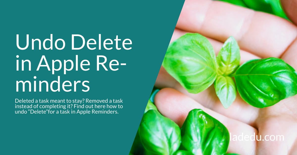 How to Recover a Deleted Task in Apple Reminders (Undo Delete)