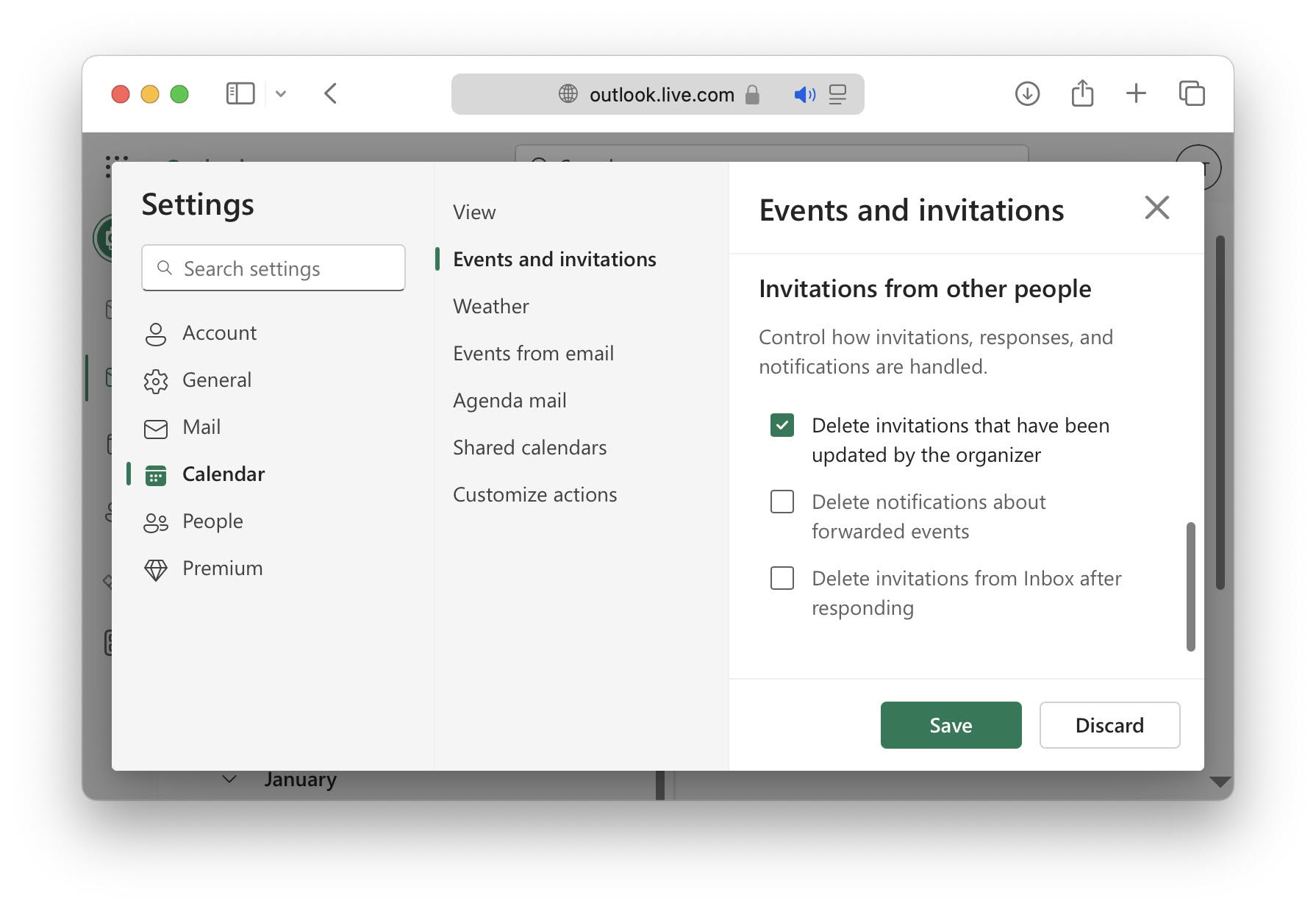 Stop Outlook from deleting meeting invitations from the inbox after you RSVP
