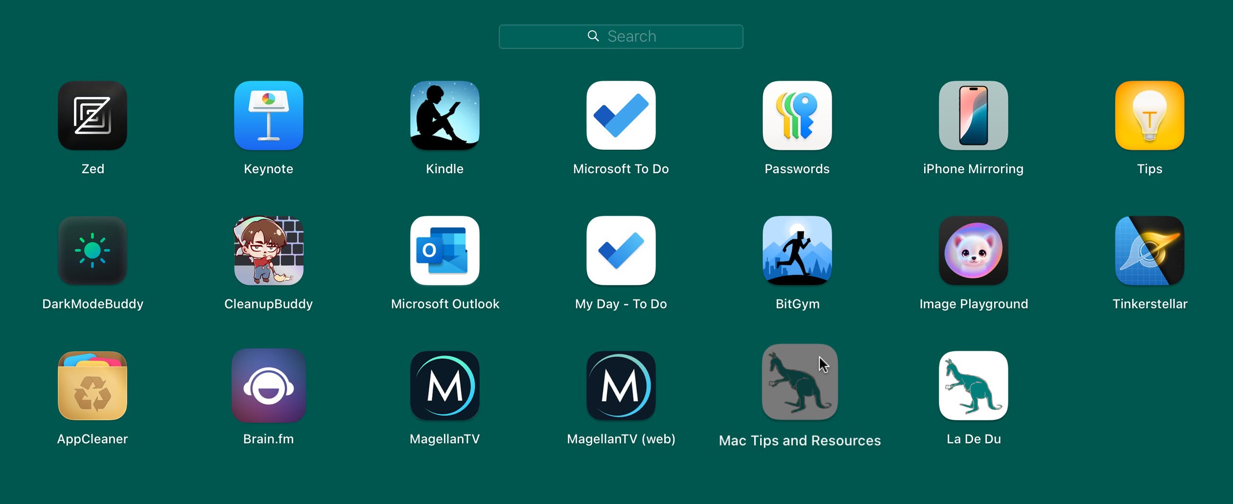 Rearranging apps on Mac Launchpad