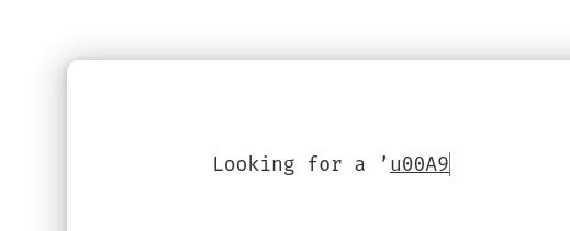 Using the Unicode code point to type the copyright symbol on Linux