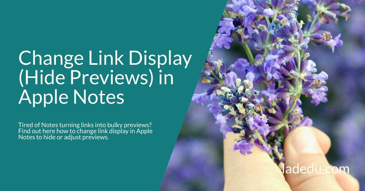 How to Change Link Display (Hide Previews) in Apple Notes