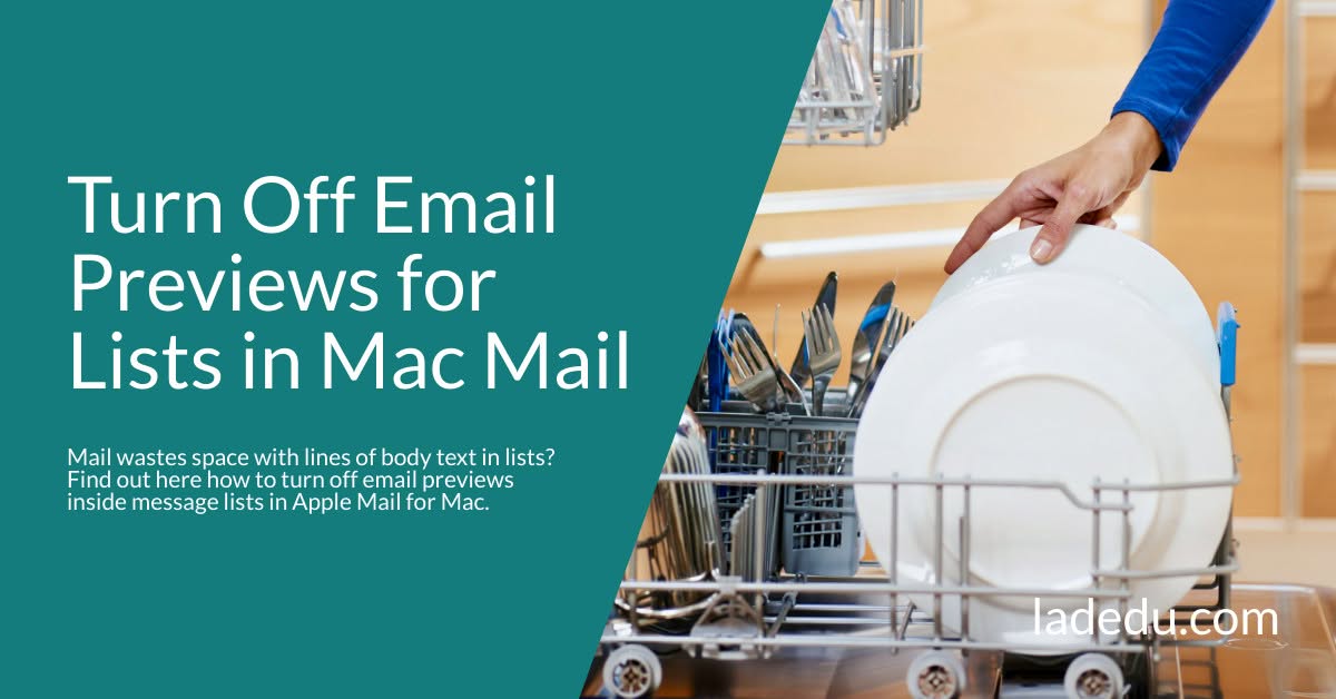 How to Turn Off Email Previews in Lists for Apple Mail on a Mac