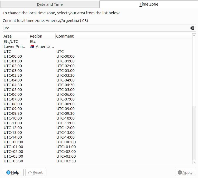 Choosing time zone offsets independently from locations in KDE System Settings