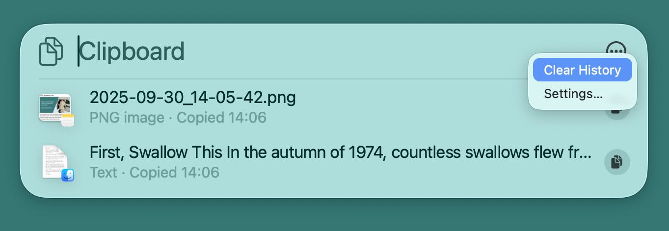 Emptying the clipboard history on a Mac