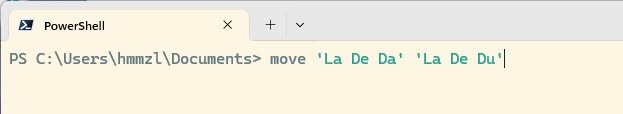 Renaming a folder in PowerShell on Windows 11