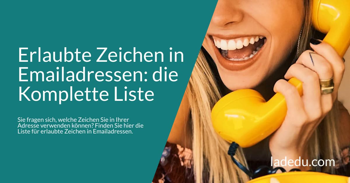 Erlaubte Zeichen, Sonderzeichen und Symbole in Emailadressen