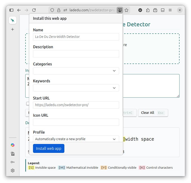 Install a web app using Firefox and the Progressive Web Apps extension