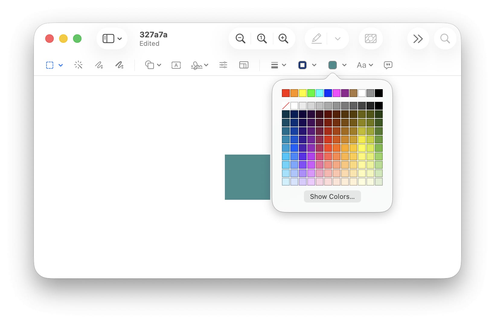 Choose the fill color for the rectangle you have drawn over the entire canvas in Preview