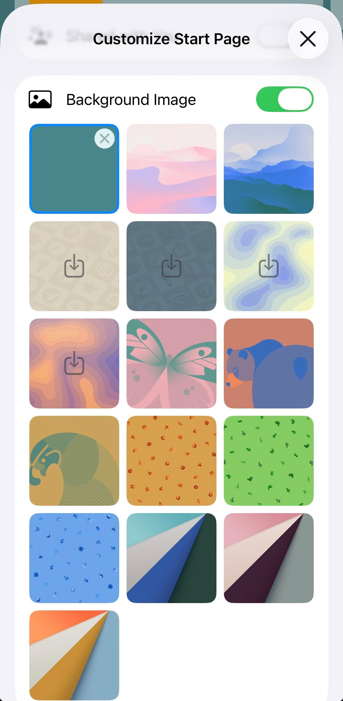 Safari with a single-color background image